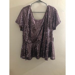PLUS SIZE Sequin peplum